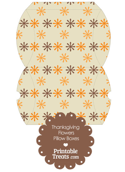 Large Thanksgiving Flowers Pillow Box from PrintableTreats.com