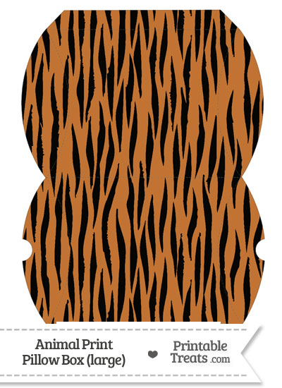 Large Tiger Print Pillow Box from PrintableTreats.com