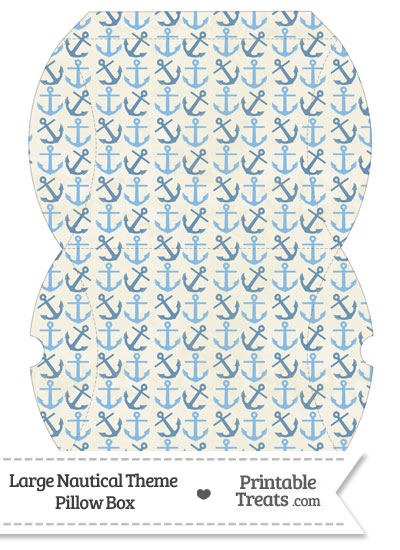 Large Vintage Blue Anchors Pillow Box from PrintableTreats.com