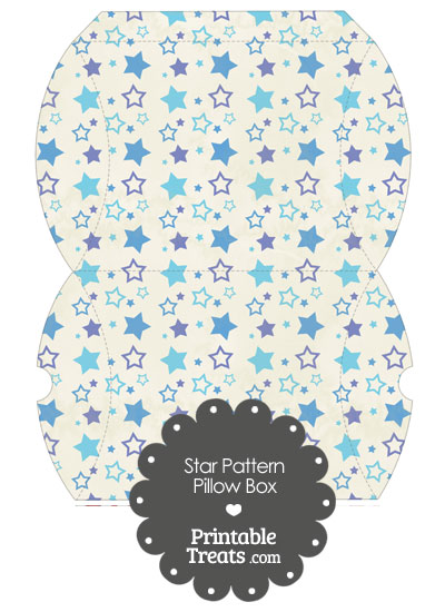 Large Vintage Blue Star Pattern Pillow Box from PrintableTreats.com