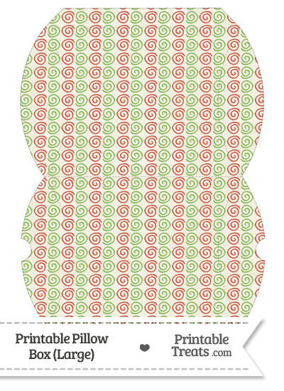 Large Vintage Christmas Swirls Pillow Box from PrintableTreats.com