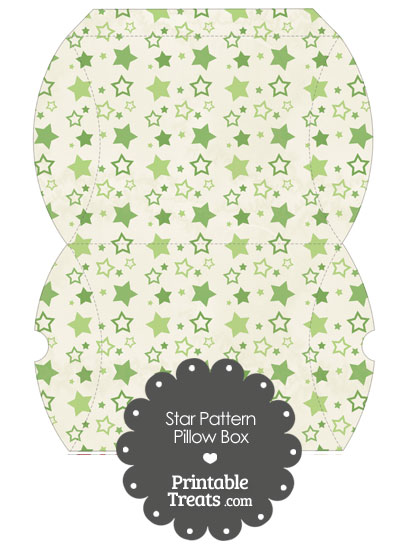 Large Vintage Green Star Pattern Pillow Box from PrintableTreats.com