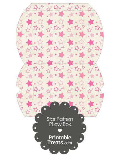 Large Vintage Pink Star Pattern Pillow Box from PrintableTreats.com