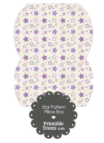 Large Vintage Purple Star Pattern Pillow Box from PrintableTreats.com