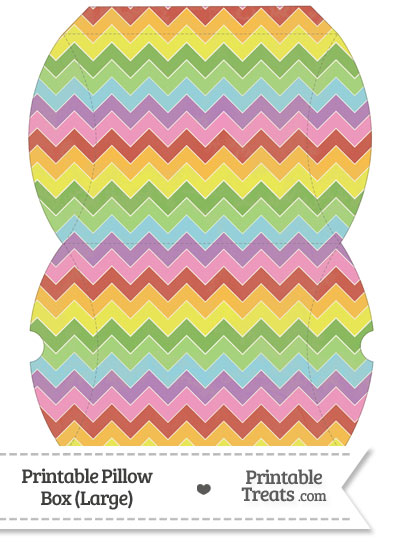 Large Vintage Rainbow Chevron Pillow Box from PrintableTreats.com