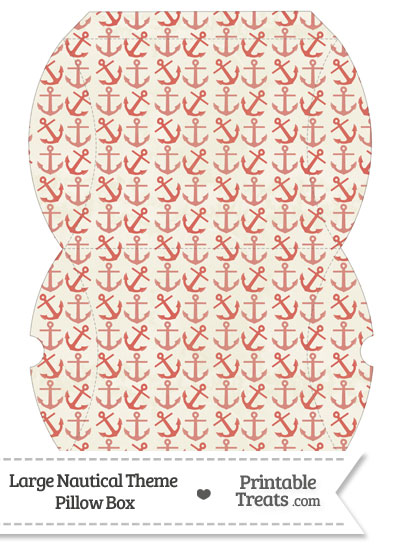 Large Vintage Red Anchors Pillow Box from PrintableTreats.com