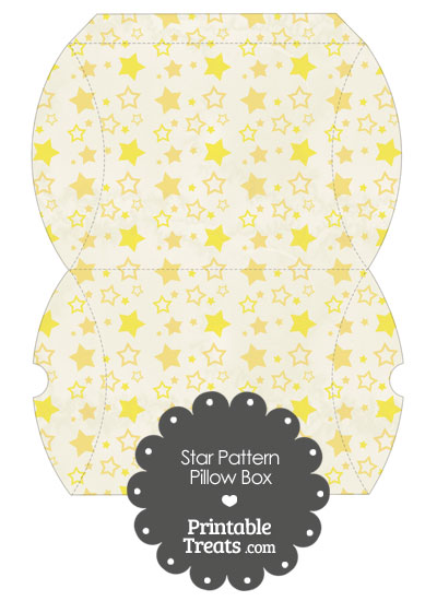 Large Vintage Yellow Star Pattern Pillow Box from PrintableTreats.com