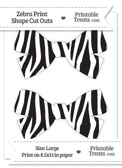 Large Zebra Print Bow Cut Outs from PrintableTreats.com