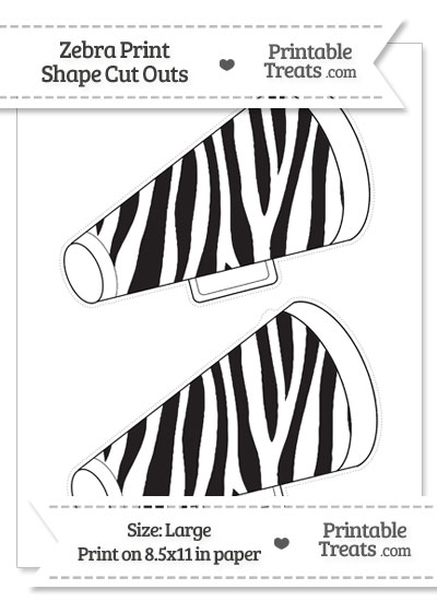 Large Zebra Print Cheer Megaphone Cut Outs from PrintableTreats.com