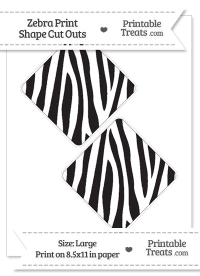 Large Zebra Print Diamond Cut Outs from PrintableTreats.com