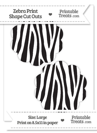 Large Zebra Print Flower Circle Cut Outs from PrintableTreats.com