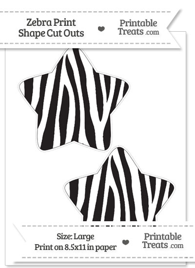 Large Zebra Print Star Cut Outs from PrintableTreats.com