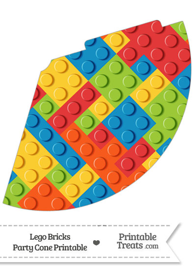 Lego Bricks Party Cone from PrintableTreats.com