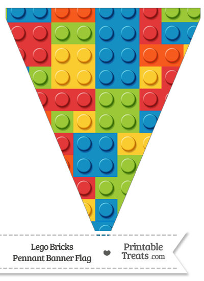 Lego Bricks Pennant Banner Flag from PrintableTreats.com