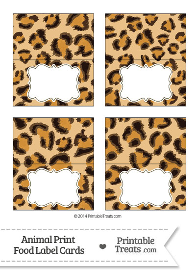 Leopard Print Food Labels from PrintableTreats.com
