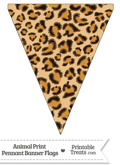 Leopard Print Pennant Banner Flag from PrintableTreats.com