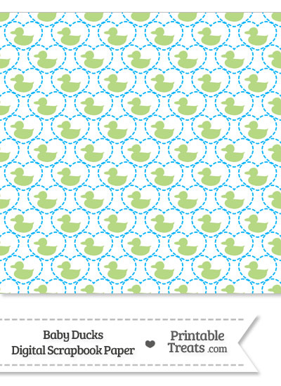 Light Green Baby Ducks Digital Scrapbook Paper from PrintableTreats.com