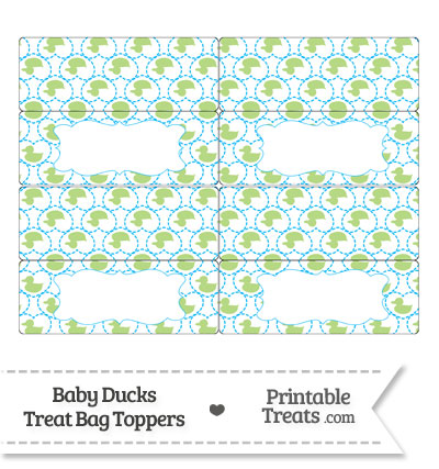 Light Green Baby Ducks Treat Bag Toppers from PrintableTreats.com