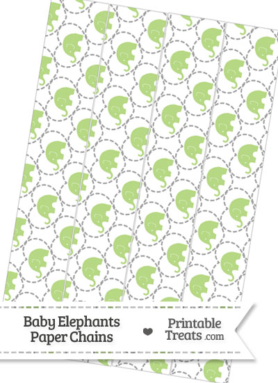 Light Green Baby Elephants Paper Chains from PrintableTreats.com