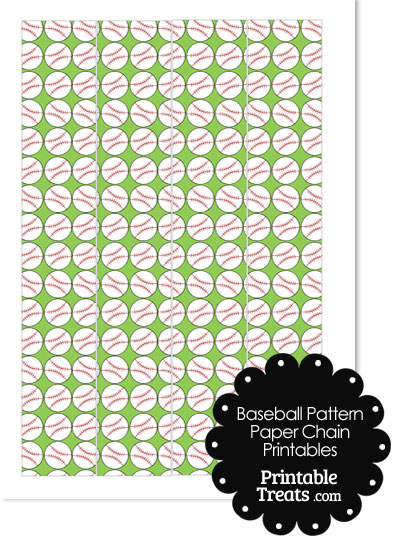 Light Green Baseball Pattern Paper Chains from PrintableTreats.com