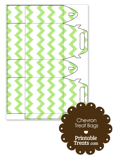 Light Green Chevron Treat Bags to Print from PrintableTreats.com