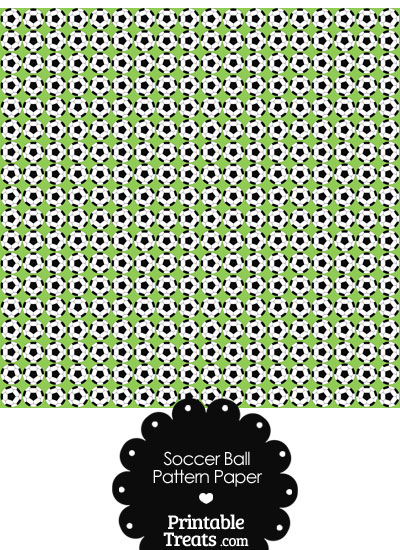 Light Green Soccer Ball Pattern Digital Scrapbook Paper from PrintableTreats.com