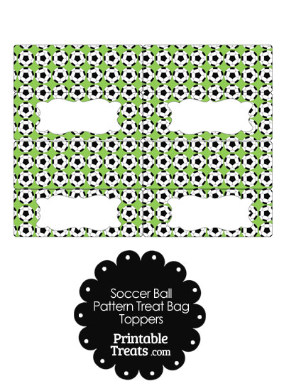 Light Green Soccer Ball Pattern Treat Bag Toppers from PrintableTreats.com