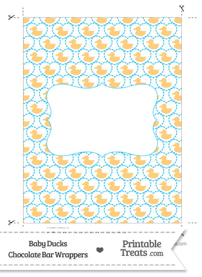 Light Orange Baby Ducks Chocolate Bar Wrappers from PrintableTreats.com