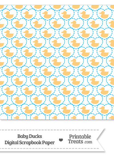 Light Orange Baby Ducks Digital Scrapbook Paper from PrintableTreats.com