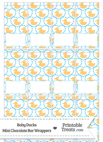 Light Orange Baby Ducks Mini Chocolate Bar Wrappers from PrintableTreats.com