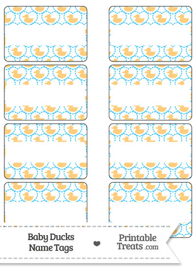 Light Orange Baby Ducks Name Tags from PrintableTreats.com
