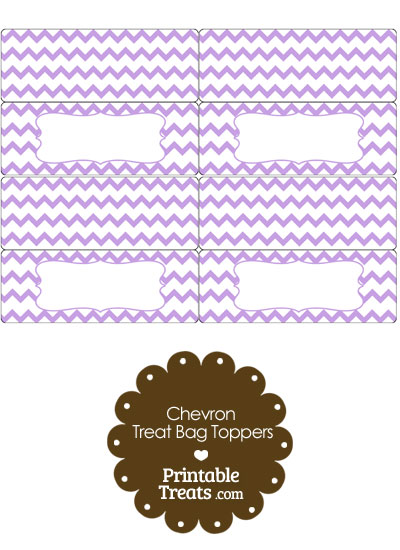 Light Purple Chevron Treat Bag Toppers from PrintableTreats.com