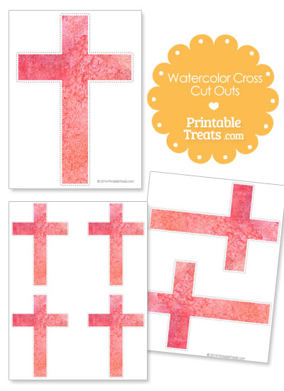 Light Red Watercolor Cross Cut Outs from PrintableTreats.com