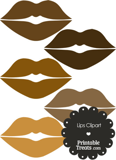 Lips Clipart in Shades of Brown from PrintableTreats.com