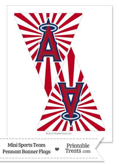 Los Angeles Angels Mini Pennant Banner Flags from PrintableTreats.com