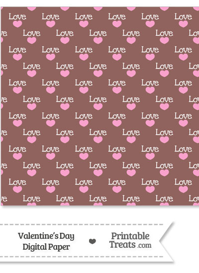 Love Digital Scrapbook Paper from PrintableTreats.com