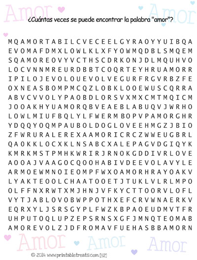 love word search spanish