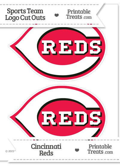 Medium Cincinnati Reds Logo Cut Outs from PrintableTreats.com