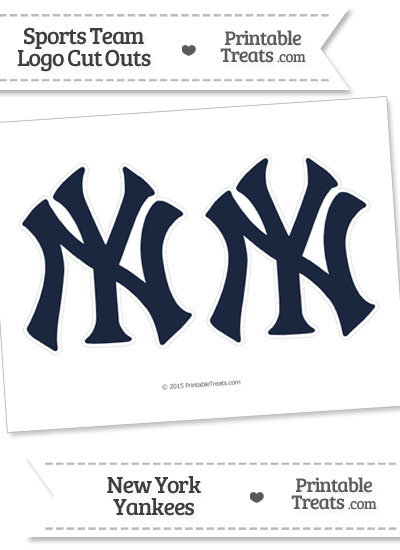 Medium New York Yankees Logo Cut Outs from PrintableTreats.com