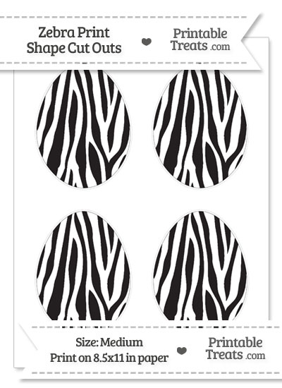 Medium Sized Zebra Print Easter Egg Cut Outs from PrintableTreats.com