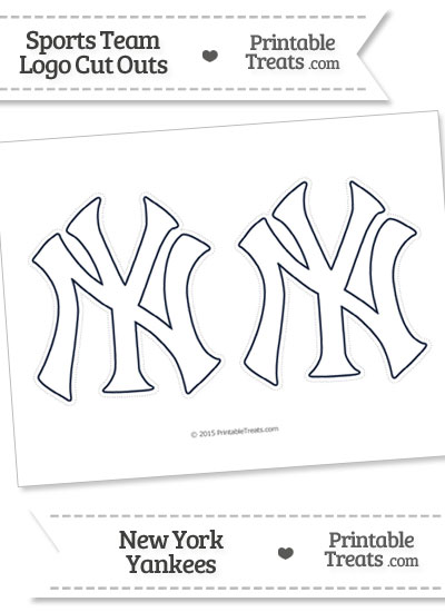 Medium White New York Yankees Logo Cut Outs from PrintableTreats.com