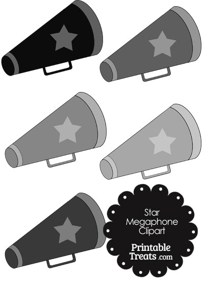 Megaphone Clipart in Shades of Grey from PrintableTreats.com