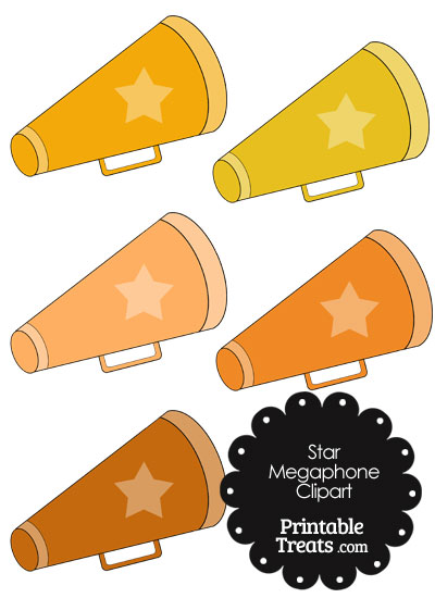 Megaphone Clipart in Shades of Orange from PrintableTreats.com