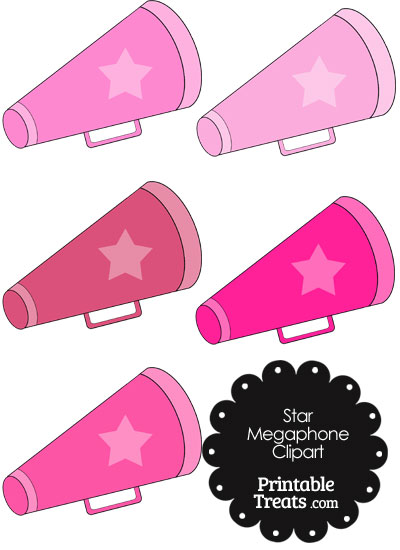 Megaphone Clipart in Shades of Pink from PrintableTreats.com