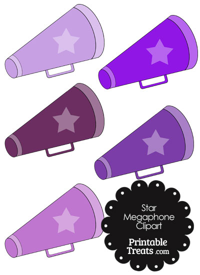 Megaphone Clipart in Shades of Purple from PrintableTreats.com