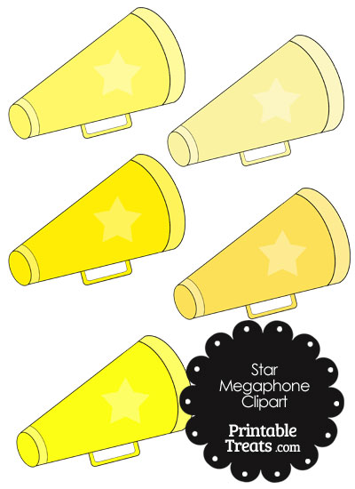 Megaphone Clipart in Shades of Yellow from PrintableTreats.com