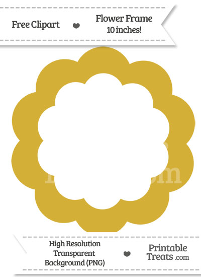 Metallic Gold Flower Frame Clipart from PrintableTreats.com