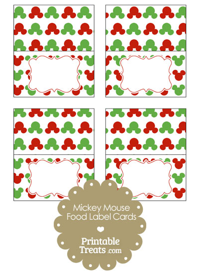 Mickey Mouse Christmas Food Labels from PrintableTreats.com