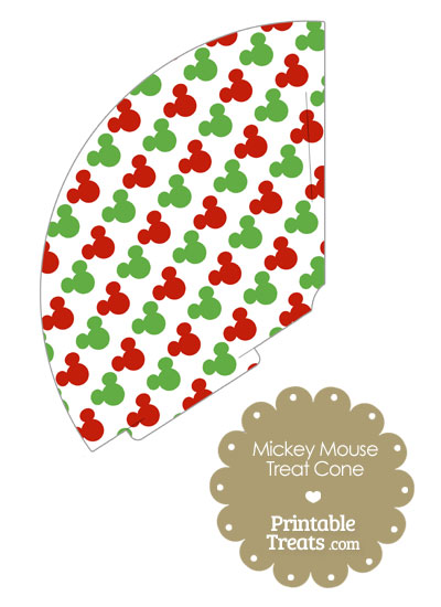 Mickey Mouse Christmas Treat Cone from PrintableTreats.com