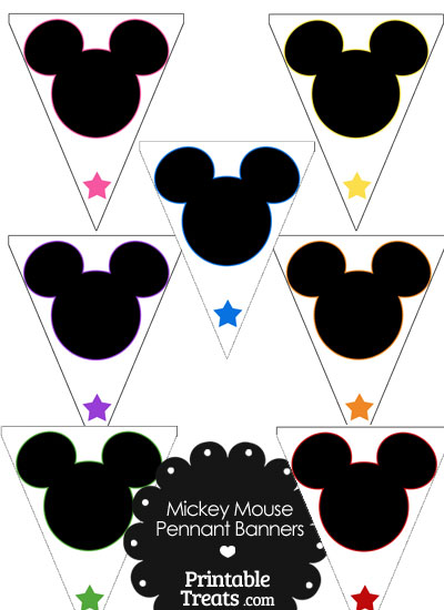 Mickey Mouse Head Pennant Banners from PrintableTreats.com